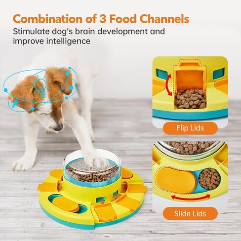 Potaroma Dog Puzzle Toy 2 Levels, Slow Feeder, Pup Food Treat Feeding Dispenser for IQ Training and Entertainment for All Breeds 4.2 Inch Height in Kuwait