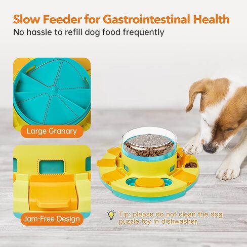 Potaroma Dog Puzzle Toy 2 Levels, Slow Feeder, Pup Food Treat Feeding Dispenser for IQ Training and Entertainment for All Breeds 4.2 Inch Height in Kuwait