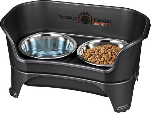 Neater Feeder Express Mess Proof Dog Bowls Elevated for Small Breed – Made in USA – No Spill Raised Slow Feeder Elevated Dog Bowl Stand, Stainless Steel Food and Water Bowl Set, Pink in Kuwait