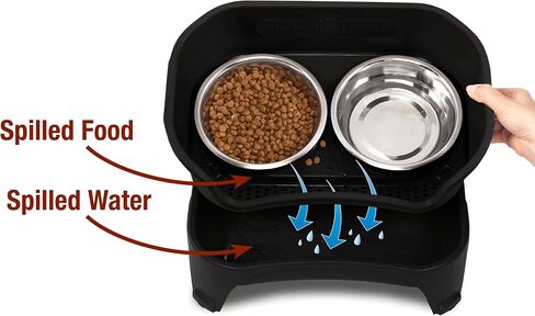 Neater Feeder Express Mess Proof Dog Bowls Elevated for Small Breed – Made in USA – No Spill Raised Slow Feeder Elevated Dog Bowl Stand, Stainless Steel Food and Water Bowl Set, Pink in Kuwait