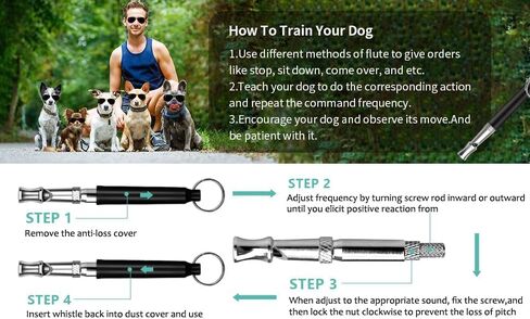 صفارة الكلب، قطعتان من صفارات تدريب الكلاب، صفارات تدريب الكلاب الاحترافية، صفارة الكلب لإيقاف نباح كلب الجيران، صفارة كلب صامتة قابلة للتعديل، مع حبل قصير in Kuwait