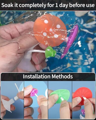 Uniclife Betta Mushroom Hammock Soft Aquarium Rest Bed Fish Breeding Playing Pad with Suction Cup Silicone Ornament Decoration Colorful Lifelike Decor for Fish Tank Landscape, 2 Pack in Kuwait