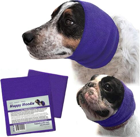 Happy Hoodie The Original Calming Band for Dogs & Cats - 2 Pack (1 Small, 1 Large) - for Anxiety Relief & Calming Dogs – Noise Canceling for Dogs - The Force Drying & Grooming Miracle Tool Since 2008 in Kuwait
