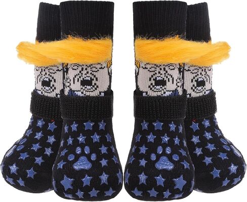EXPAWLORER Anti Slip Dog Socks to Prevent Licking Paws, Dog Shoes for Hot Pavement, Dog Booties for Small Medium Large Senior Dogs, Traction Control Dog Boots & Paw Protectors for Hardwood Floors in Saudi Arabia