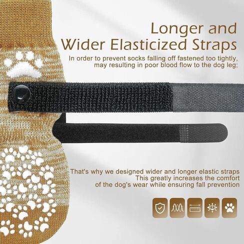 EXPAWLORER Anti Slip Dog Socks to Prevent Licking Paws, Dog Shoes for Hot Pavement, Dog Booties for Small Medium Large Senior Dogs, Traction Control Dog Boots & Paw Protectors for Hardwood Floors in Saudi Arabia