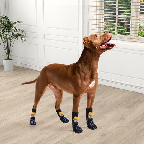 EXPAWLORER Anti Slip Dog Socks to Prevent Licking Paws, Dog Shoes for Hot Pavement, Dog Booties for Small Medium Large Senior Dogs, Traction Control Dog Boots & Paw Protectors for Hardwood Floors in Saudi Arabia