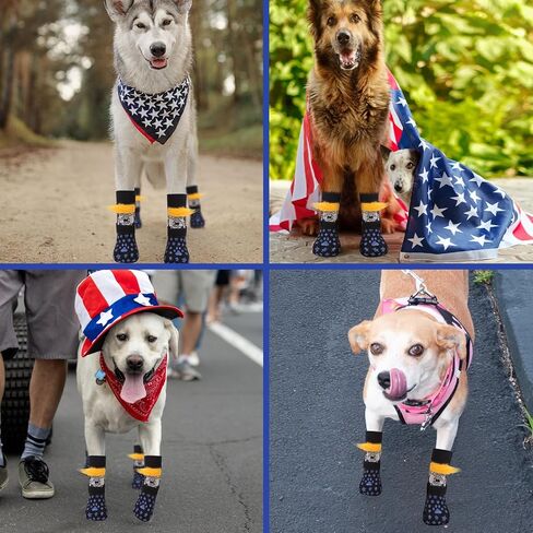 EXPAWLORER Anti Slip Dog Socks to Prevent Licking Paws, Dog Shoes for Hot Pavement, Dog Booties for Small Medium Large Senior Dogs, Traction Control Dog Boots & Paw Protectors for Hardwood Floors in Saudi Arabia