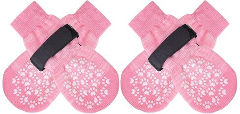 EXPAWLORER Anti Slip Dog Socks to Prevent Licking Paws, Dog Shoes for Hot Pavement, Dog Booties for Small Medium Large Senior Dogs, Traction Control Dog Boots & Paw Protectors for Hardwood Floors in Saudi Arabia