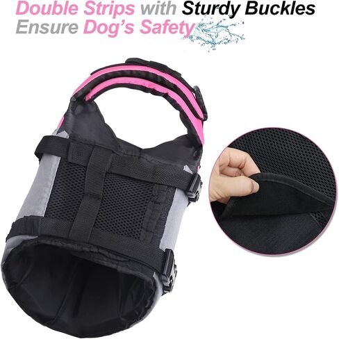 VIVAGLORY Sports Style Dog Life Jacket with Extra Flotation, Adjustable & Durable Swim Life Vest with Secure Fastening System for Large Dogs, Floral in Saudi Arabia