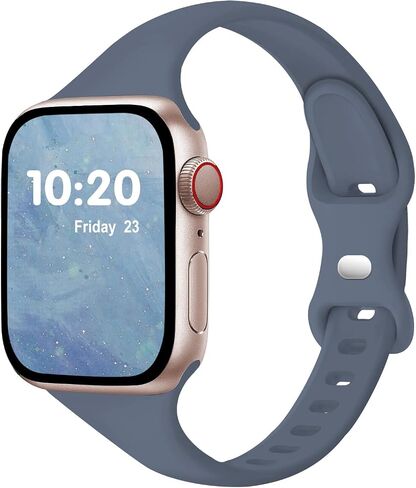 حزام نحيف متوافق مع أساور ساعة Apple 38 مم 40 مم 41 مم 42 مم 44 مم 45 مم 49 مم للنساء والرجال، أساور معصم رياضية من السيليكون الضيق الناعم لسلسلة iWatch 9 8 7 6 5 4 3 2 1 SE in Kuwait