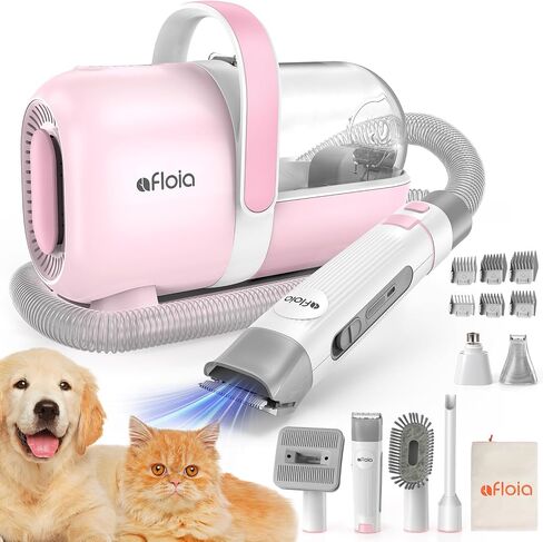 Afloia Dog Grooming Kit, Pet Grooming Vacuum & Dog Clippers Nail Trimmer Grinder & Dog Brush for Shedding with 6 Pet Grooming Tools, Low Noise Dog Hair Remover Pet Grooming Supplies for Dog Cat in Saudi Arabia