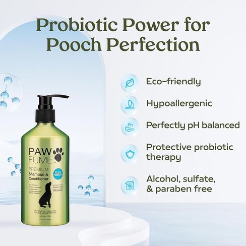 Pawfume Dog Shampoo and Conditioner – Hypoallergenic Dog Shampoo for Smelly Dogs – Best Dog Shampoos & Conditioners – Probiotic Pet Shampoo for Dogs – Best Dog Shampoo for Puppies (Royal Lavender) in Saudi Arabia