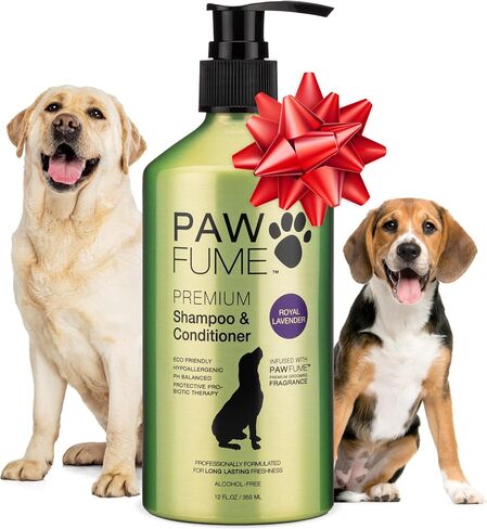 Pawfume Dog Shampoo and Conditioner – Hypoallergenic Dog Shampoo for Smelly Dogs – Best Dog Shampoos & Conditioners – Probiotic Pet Shampoo for Dogs – Best Dog Shampoo for Puppies (Royal Lavender) in Saudi Arabia