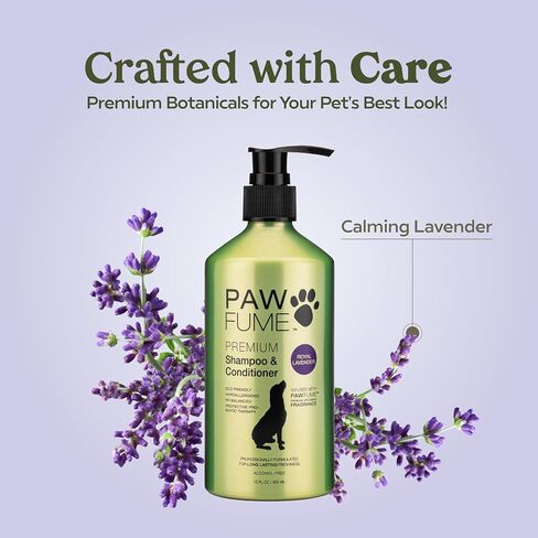 Pawfume Dog Shampoo and Conditioner – Hypoallergenic Dog Shampoo for Smelly Dogs – Best Dog Shampoos & Conditioners – Probiotic Pet Shampoo for Dogs – Best Dog Shampoo for Puppies (Royal Lavender) in Saudi Arabia