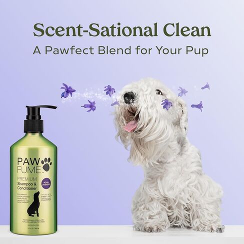 Pawfume Dog Shampoo and Conditioner – Hypoallergenic Dog Shampoo for Smelly Dogs – Best Dog Shampoos & Conditioners – Probiotic Pet Shampoo for Dogs – Best Dog Shampoo for Puppies (Royal Lavender) in Saudi Arabia