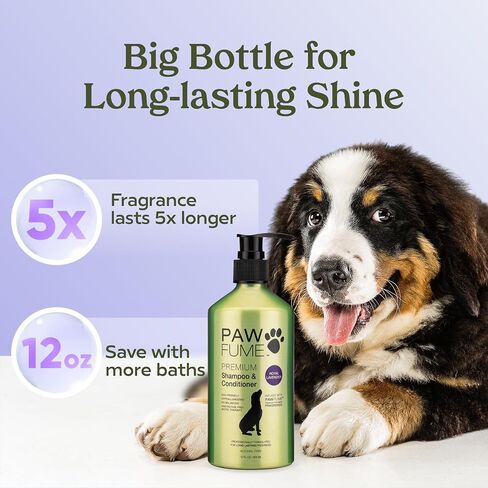 Pawfume Dog Shampoo and Conditioner – Hypoallergenic Dog Shampoo for Smelly Dogs – Best Dog Shampoos & Conditioners – Probiotic Pet Shampoo for Dogs – Best Dog Shampoo for Puppies (Royal Lavender) in Saudi Arabia