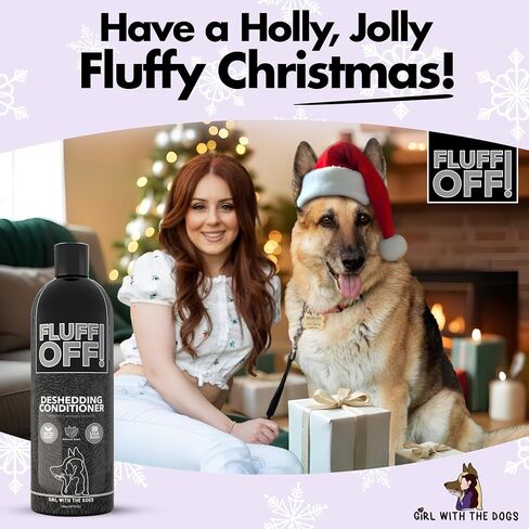 Fluff Off! by Girl With The Dogs, Natural Deshedding Dog/Cat Conditioner, 16 Oz, Made in USA 8 Wks+ in Kuwait