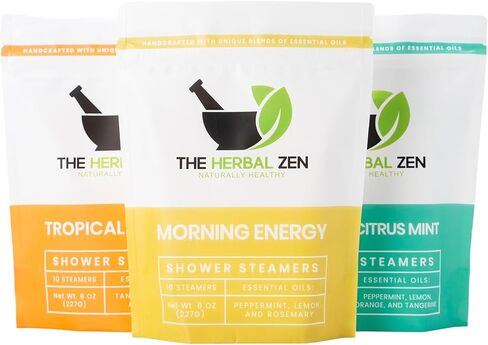 مجموعة أجهزة الاستحمام بالبخار السائبة مع الزيوت العطرية من شركة The Herbal Zen (3 عبوات تحتوي كل منها على 10 أقراص، مجموعة قيمة)، قنابل الاستحمام السائبة، هدية استرخاء للنساء والرجال، هدايا عيد الميلاد، حشو للجوارب in Kuwait