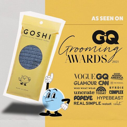 GOSHI Exfoliating Shower Towel - Rip-Resistant Exfoliating Washcloth for All Skin Types - Made in Japan in Saudi Arabia
