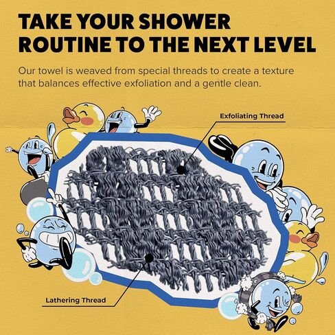 GOSHI Exfoliating Shower Towel - Rip-Resistant Exfoliating Washcloth for All Skin Types - Made in Japan in Saudi Arabia