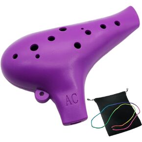 Aestivate Plastic Ocarina Instrument 12 Hole Ocarina Alto C 12-Hole Ocarina Instrument Easy Instrument for Children, Beginners (Black)