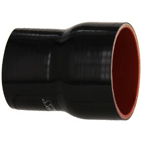 HPS HTSR-250-300-L4-BLK خرطوم توصيل مخفض مقوى من السيليكون بدرجة حرارة عالية 4 طبقات، أقصى ضغط 50 رطل لكل بوصة مربعة، طول 4 بوصة، معرف 2-1/2 بوصة > 3 بوصة، أسود
