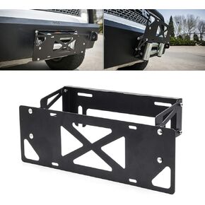 KMFCDAE Hawse Fairlead License Plate Mount Winch License Plate Holder for US Standard Size License Plate - 10 Inch Winch Mount