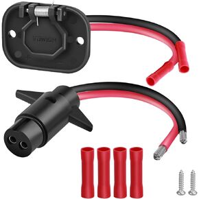 Trolling Motor Plug - 12V 8 Gauge 2-Wire Receptacle for Minn Kota, Waterproof Trolling Motor Connector, Quick Connect Trolling Motor Socket - Ideal for Marine Boats and Kayaks