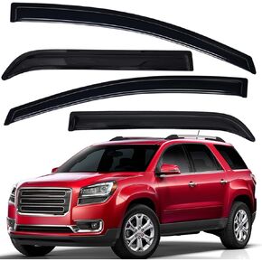 Lightronic WV94632 Outside-Mount Side Window Visor Deflector Rain Guard, Dark Smoke Shatterproof, 4-Pieces Set for 2007-2016 GMC Acadia, 2017 GMC Acadia Limited, 2007-2010 Saturn Outlook