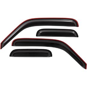 Lightronic Dark Smoke Side Window Visor Rain Guard, 4-Piece Set for 1999-2011 Ford Ranger SuperCab, 1999-2010 Mazda B3000/B4000 Extended Cab