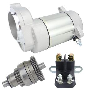 Soarider Starter & Bendix & Relay for Polaris 1985-2003 Xplorer Trail Blazer Trail Boss Scrambler Big Boss Sportsman Sport Xpress 400 350 300 250, 3085393 3084403 3083760 3083646 SM13298 SM-8 18331