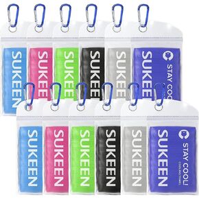 Sukeen 12 Pack Cooling Sports Towel Bulk (40"x12"), Quick-drying Neck Cooling Wraps, Soft & Breathable Microfiber Ice Towel for Athletes, Sports Fitness Enthusiasts in Gym, Workers in Outdoor Summer
