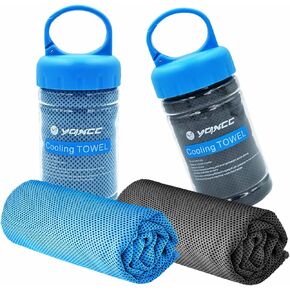 YQXCC 2 Pack Cooling Towel (47"x12") Ice Towel for Neck, Soft Breathable Chilly Towel, Microfiber Cool Towel for Yoga, Golf, Gym, Camping, Running, Workout & More Activities