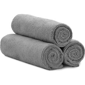 S&T INC. Microfiber Sweat Towel for Gym, Yoga Towel for Home Gym, Workout Towels for Gym Bag, 16 Inch x 27 Inch, Grey, 3 Pack