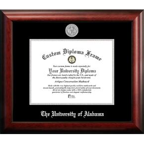 Campus Images NCAA Alabama Crimson Tide Unisex Silver Embossed Diploma Frame University of Alabama, Tuscaloosa 11W x 8.5H Silver Embossed Diploma Frame, Brown, One Size