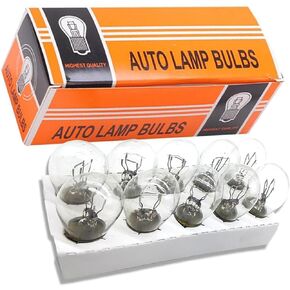 Pack of 10 Brake Marker Bulb, Super Bright Light Tail Light Replacement, Car Brake Bulb, 1141 12V 21/5W BAY15D Flat Angle Single Light Turn Signal Light, for Most Cars (Transparent #02)