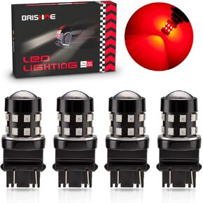 Super Bright 3157 3156 3056 3057 4157 3047 4057 3457 T25 LED Bulbs Amber Yellow 9-30V Non-Polarity 24-SMD LED Chipsets with Projector for Turns Signal Lights, Side Marker Lights(Pack of 2)