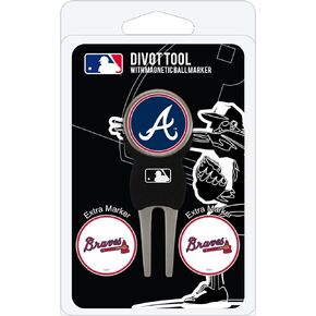 Team Golf MLB Divot Tool with 3 Golf Ball Markers Pack, Markers are Removable Magnetic Double-Sided Enamel