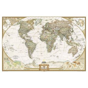 National Geographic World Wall Map - Executive - Laminated (46 x 30.5 in) (National Geographic Reference Map)