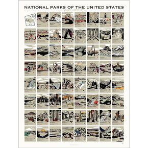 Pop Chart | National Parks of the United States Scratch-Off Map | 12" x 16" Scratch-Off Wall Decor | Track Your Travels to All 63 Parks With This Bucket List Scratch-Off Map | 100% Made in the USA