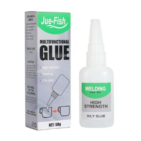 Jue-Fish Welding High-Strength Oily Glue - Ceramic Glue for Porcelain and Pottery Repair, Waterproof, No Smell, Temperature Resistant, for Shoes, Metal, Plastic, Wood, Leather, Glass, DIY, 2 Pack