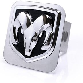 Au-TOMOTIVE GOLD Dodge Chrome Logo Trailer Hitch Cover Plug
