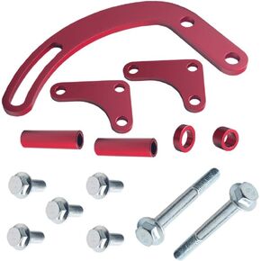 DEWHEL SBC Power Syeering Pump Bracket Billet Adjustable LWP 350 Small Block Chevy (Silver)
