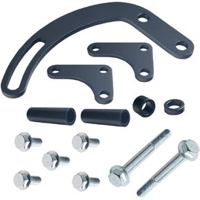 DEWHEL SBC Power Syeering Pump Bracket Billet Adjustable LWP 350 Small Block Chevy (Silver)