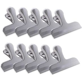 Super Z Outlet 10 Pack Heavy Duty Metal Silver Chip Bag Clip Clamps for Air Tight Seal Kitchen Food Saver, Arts & Crafts (3" Inches)