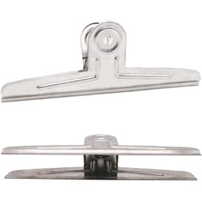 Extra Large Bull Clips 2 Pack Silver Jumbo Stainless Steel Clips 12 Inch Paper Clamps Holder for Drawing Board Poster Clamping Bag