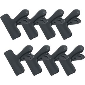 8 Pack Metal Chip Clips, 3 Inch Wide Stainless Steel Heavy Duty Food Bag Clips, Black