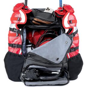 Athletico Dominator Baseball Bag - Softball Bat Bag with Shoes Compartment for Youth, Boys and Adult, Lightweight Baseball Bag with Fence Hook Hold TBall Bat, Batting Mitten, Helmet, Caps, Teeball Gear