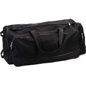 Champion Sports Wheeled Equipment Bag: Large Nylon Athletic Travel Bag with Wheels for Baseball, Football, Basketball, Soccer, Hockey, and Training , Black