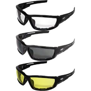 Global Vision Sly Padded Motorcycle Sunglasses Black Riding Glasses for Men or Women